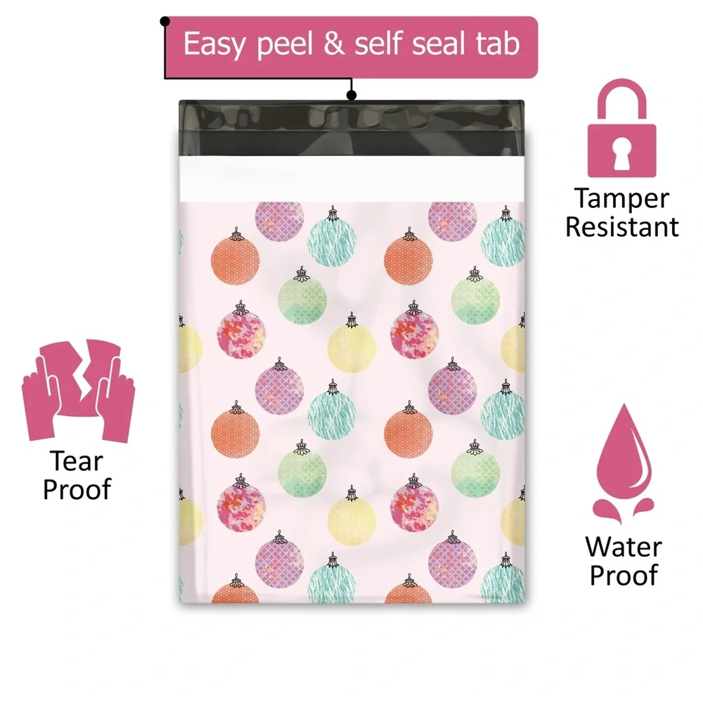 Christmas Ornaments Poly Mailers 10x13 Pack of 25
